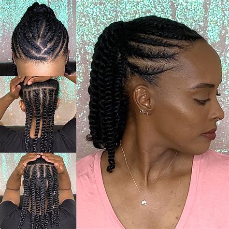 When it comes to flat twist as details, you often only see them on the front crown portion of people’s head. This hairstyle is a great demonstration of how instead of focusing on the crown area, you can focus attention towards the back too. This technique is simple yet unique, and above all, it definitely looks like a stunning flat twisted updo.